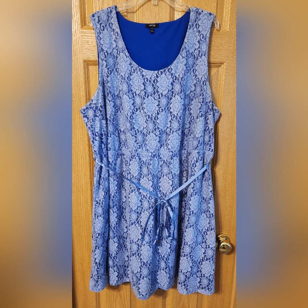 Apt 9 Women's Plus size 3x lacy blue dress